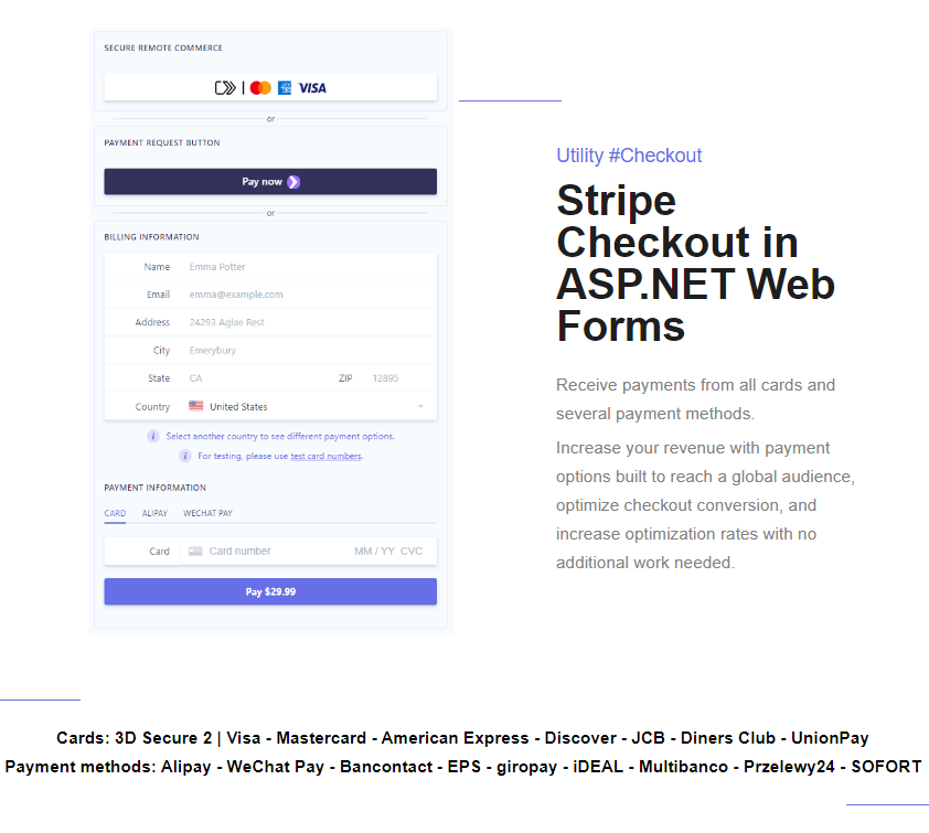 Stripe Checkout in ASP.NET Web Forms Application built with C# and JavaScript - 2
