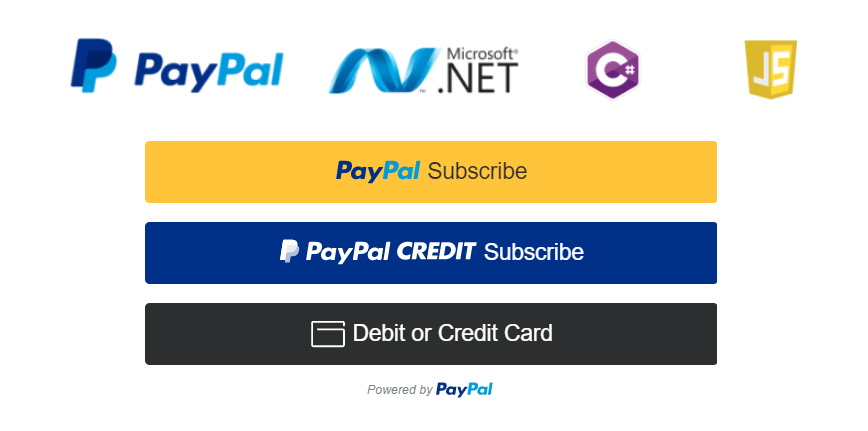 PayPal Subscriptions in ASP.NET & C#