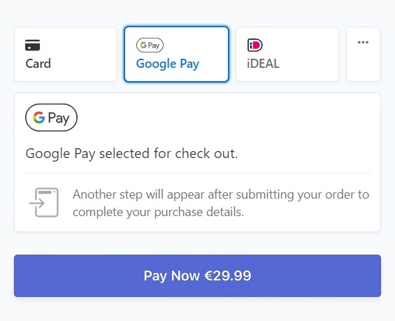 Stripe Payment Element Google Pay